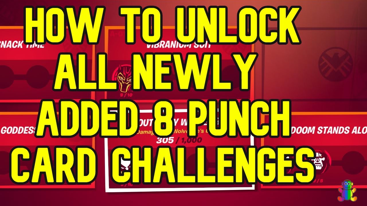 How To Unlock All Newly Added 8 Punch Card Challenges In Fortnite 14 10 Card Challenges Punch Cards Fortnite
