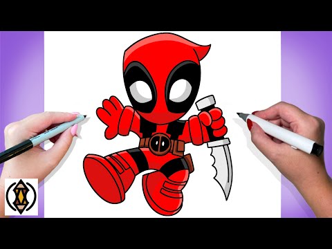 How to Draw Cute Cartoon / Chibi Deadpool Easy Step by Step Drawing  Tutorial for Beginners | How to Draw Step by Step Drawing Tutorials