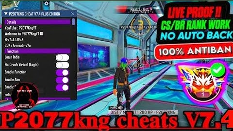 P2077KNG CHEAT V7.4 | ALL SERVER WORKING | OB50 UPDATE CS | BR RANK WARKING MOD MENU 100% SAFE V35