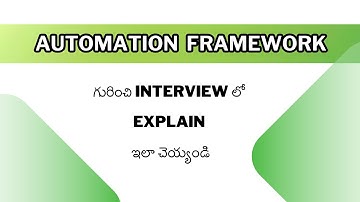 How to explain Automation Framework | Interview