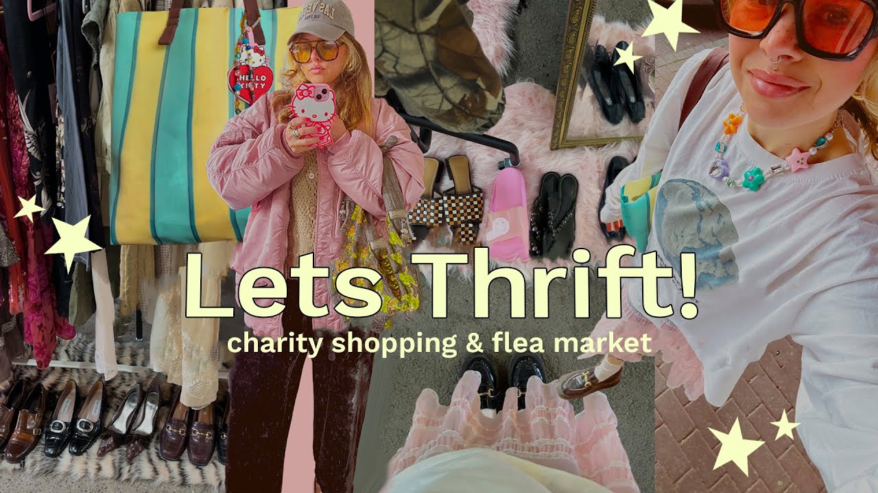 LETS THRIFT 💕 come charity shopping and to a flea market with me in Dublin ♻️✩🛍️🛒
