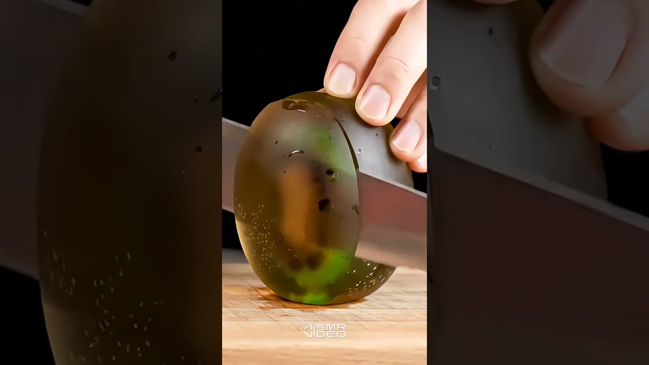 Glass Kiwi Slicing ASMR 🍉🍓🍋#ai #fruit #asmr #aismr@cristiano#aismrvideo#satisfying