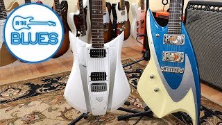 two weird electric guitars in a cool way at jerry's lefty guitars