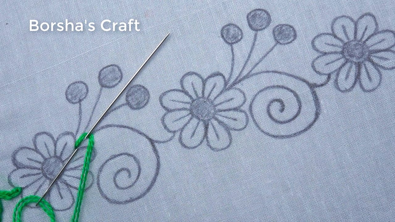 Very Elegant Border Line Embroidery | Hand Embroidery For Beginner | Online Embroidery Class