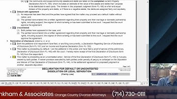 FL 170: Declaration for Default or Uncontested Dissolution/Legal Separation