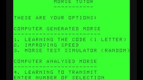 "Morse" Program with Pattern Recognition in BASIC