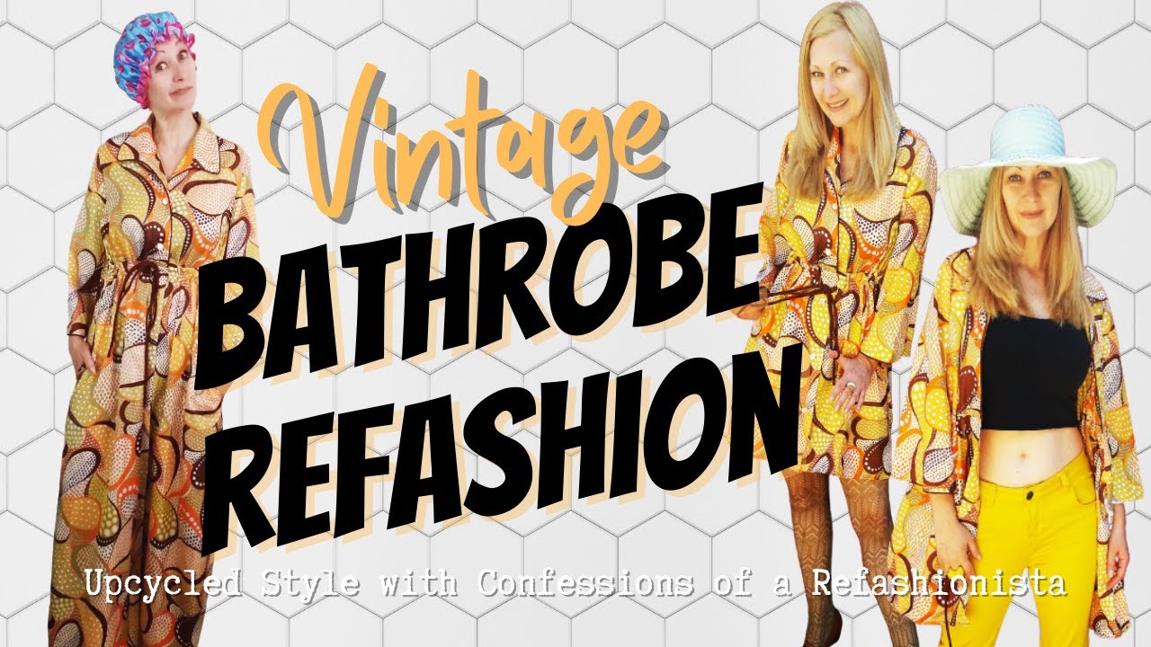 Thrift Flip: Vintage Bathrobe Housecoat to Dress AND Coat Refashion
