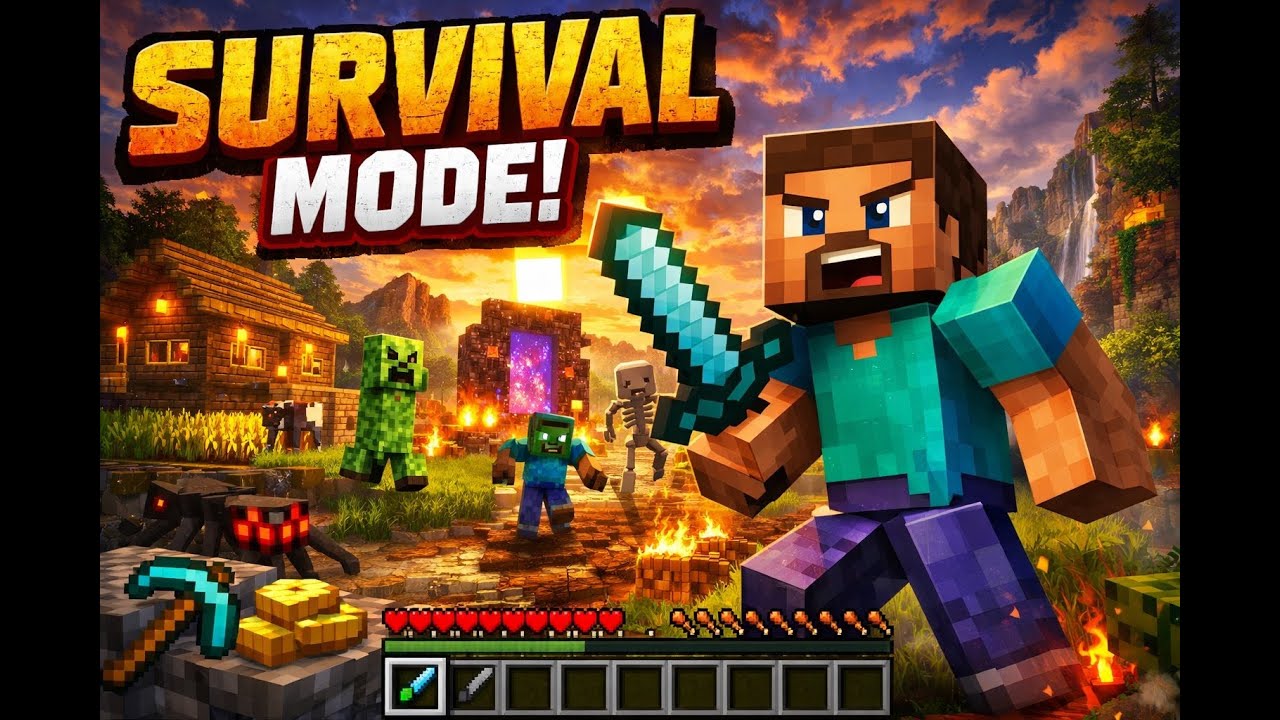 Playing Minecraft survival mode --No cheats (voice reveal!)