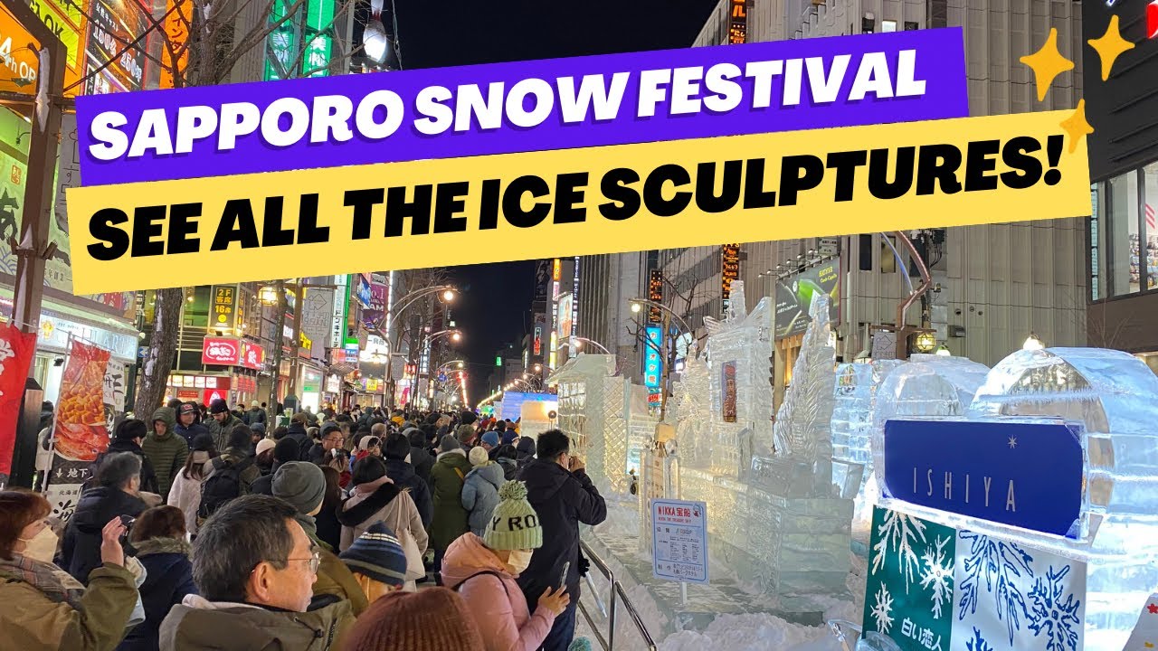 Sapporo Snow Festival Susukino Ice Sculptures 2024 - take a walk