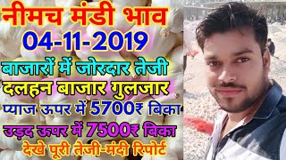 नीमच मंडी के आज के 04-11-2019 सभी जिंसों के भाव इस प्रकार रहे: Neemuch Mandi Bazar Bhav:Soybean Bhav