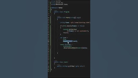 C#:(#8) Deserialize JSON into C# Class Object. Newtonsoft. #shorts