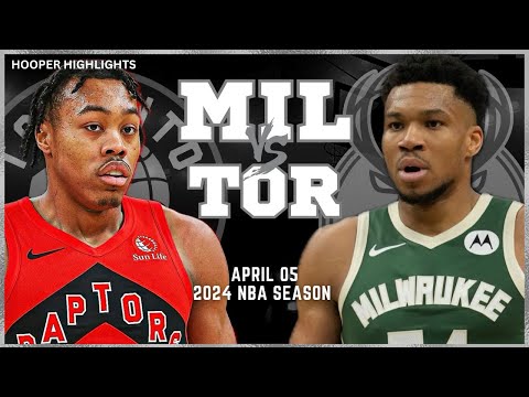 Milwaukee Bucks vs Toronto Raptors Full Game Highlights | Apr 5 | 2024 NBA Season