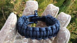 DIY Easy Cobra Knot Paracord Bracelet Tutorial | Adjustable U Shackle Survival Wristband Making