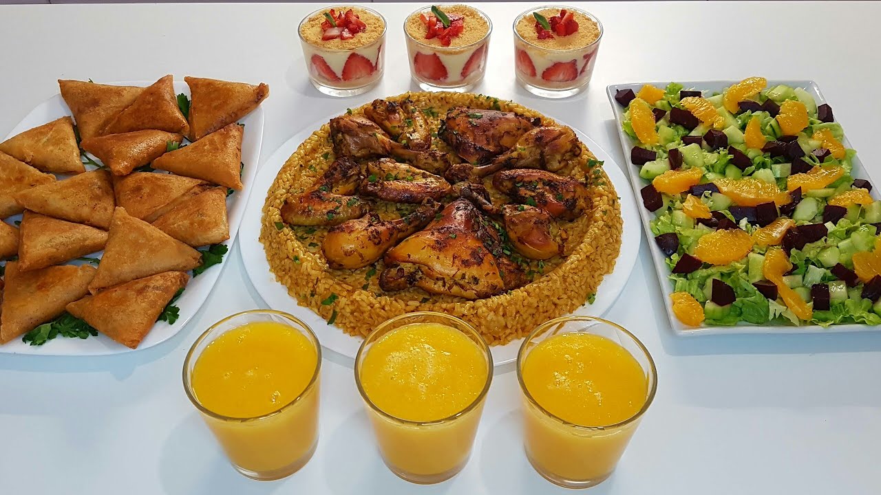 عيانة اختي😥 وجدت أسهل مكاين الأرز بالدجاج،تحلية بدون فلان بدون كريمة،بريوات بطاطا،سلطة منعشة و عصير.