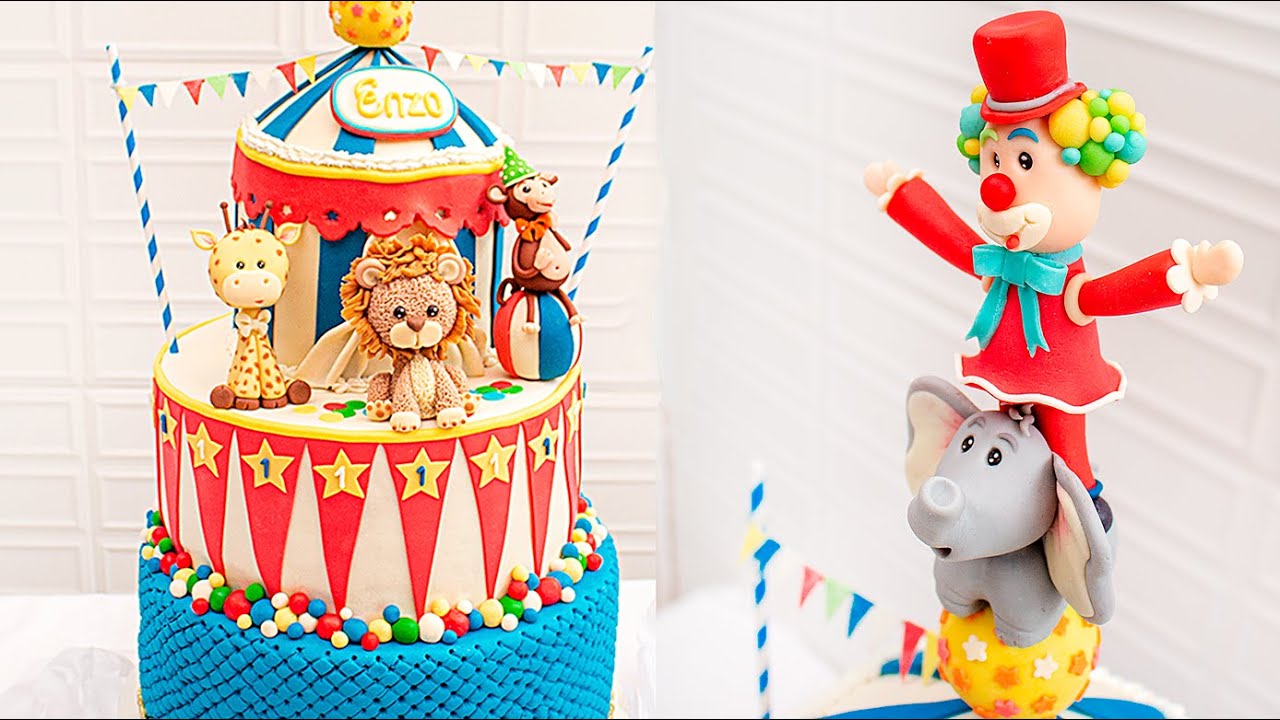BOLO DECORADO TEMA CIRCO - 3 ANDARES - Tiago Mauro