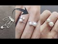 Diy finger ring/pearl ring making diy /double pearl ring made from safety pin/reuse old things diy