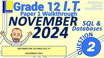Information Technology | Grade 12 | Paper 1 November 2024 | Question 2 -SQL & Databases