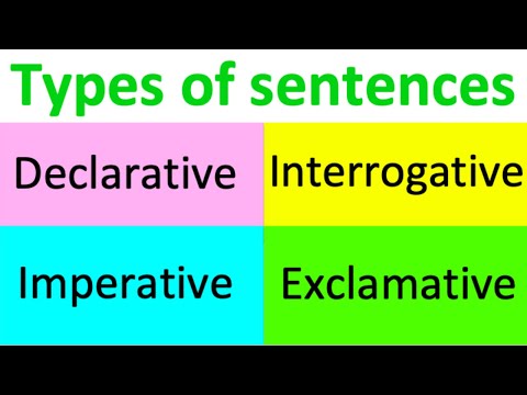 Video: Ce înseamnă declarativ imperativ interogativ și exclamativ?