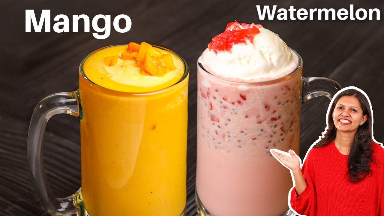गर्मियों में बनाए ठंडा ठंडा मिल्कशेक | Mango and Watermelon Milkshake | Milkshakes Recipe | Kabita | Kabita Singh | Kabita