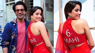 Janhvi Kapoor Shows Off Her Custom Saree Blouse With RajKummar Rao At Mr & Mrs Mahi Movie Promotion