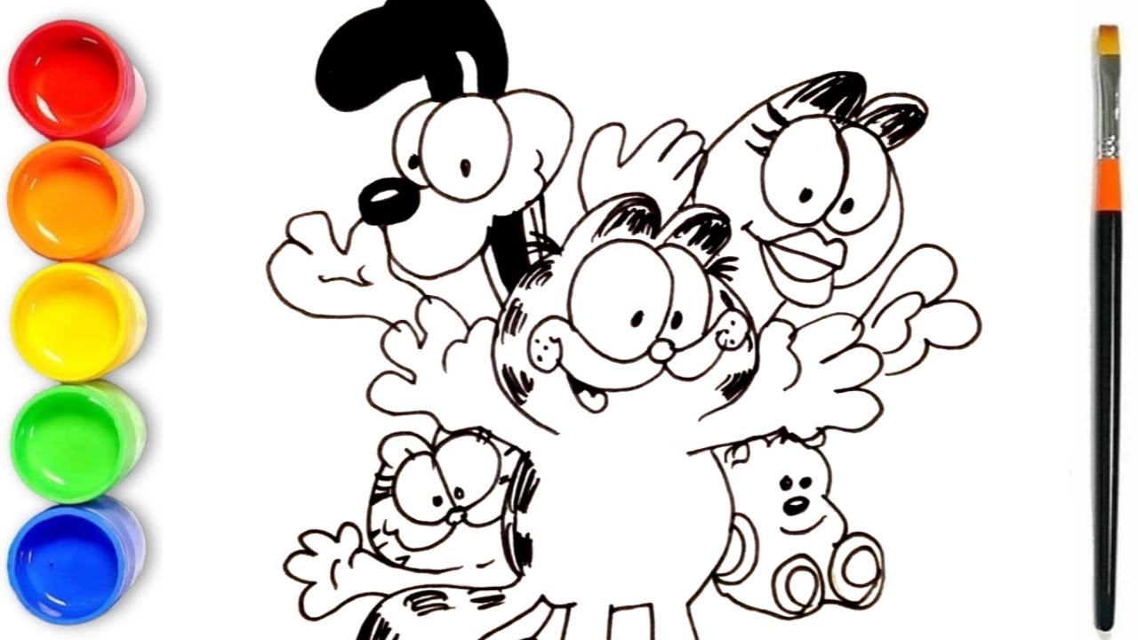 How to draw Garfield | Easy Drawing | Garfield and Friends - YouTube