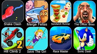 Snake Clash,Merge Fellas,Sandwich Runner,The Office Boss,Save The Girl,Race Master,Sonic Dash screenshot 5