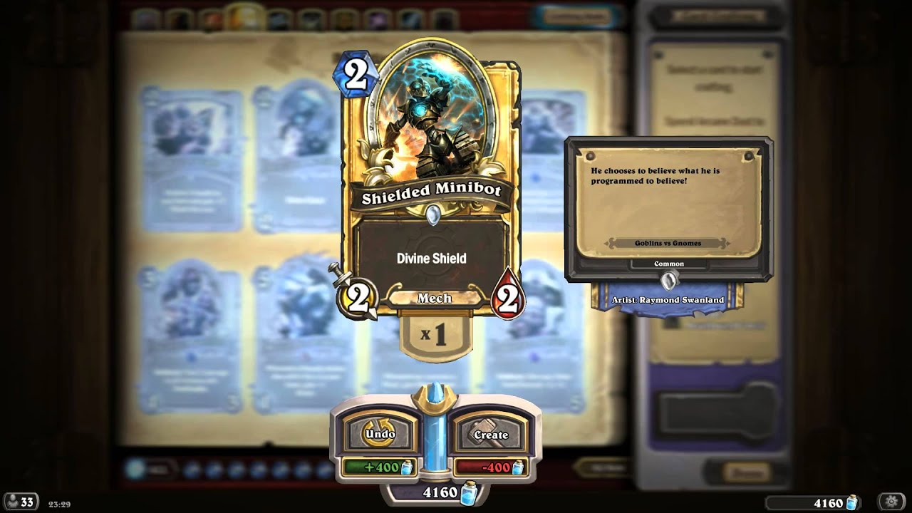 Shielded Minibot HD Hearthstone Golden Card Spotlight