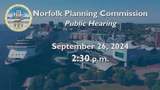 Norfolk Planning Commission Public Hearing - September 26, 2024