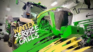 Winter service calls on a John Deere 8RX 410 & 3400 Telehandler.