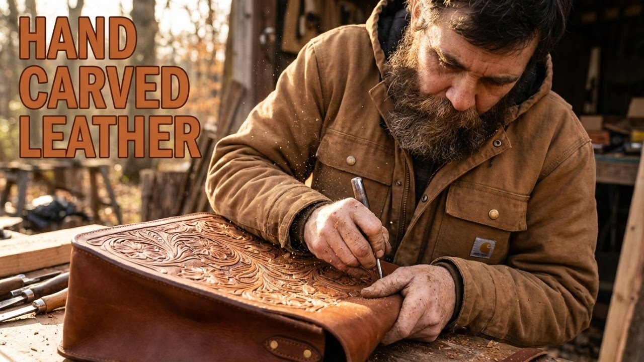 Hand carved leather Bag 2