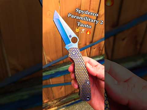 The Spyderco Paramilitary 2 Tanto w/t @rippsgaragetech9025 Scales & @lynchnw Clip