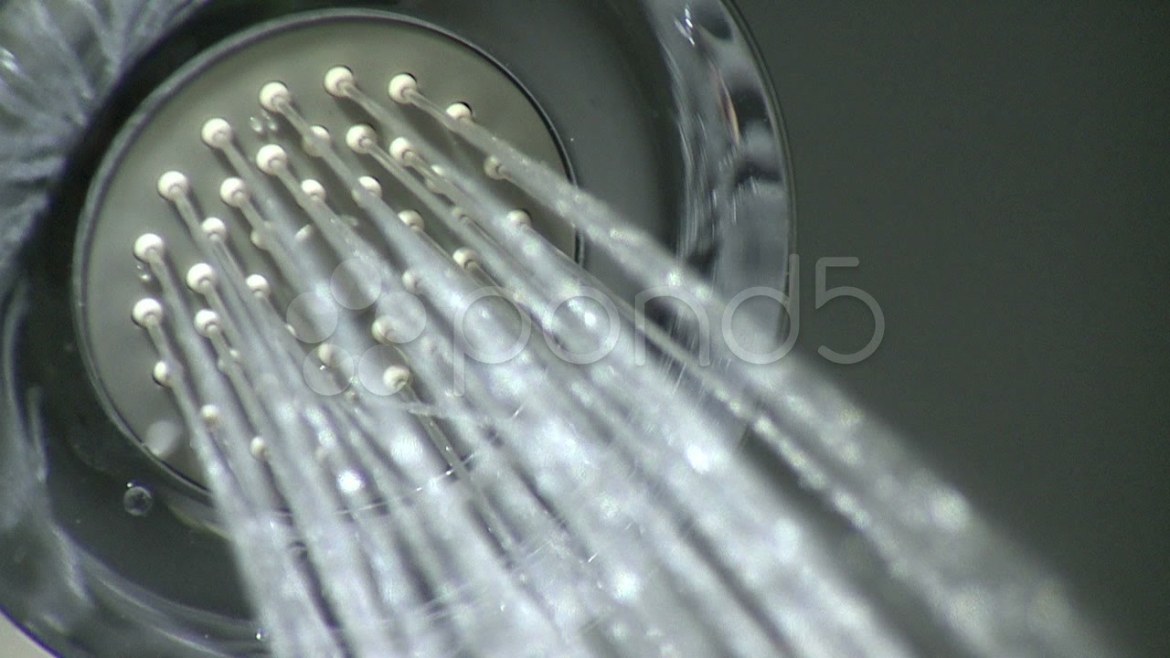 Water Shoots Out Of Shower Head. (V.1). Stock Footage YouTube