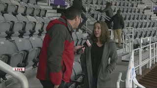 Keith Kaiser learns about the missions behind the National Take the Stairs Day event