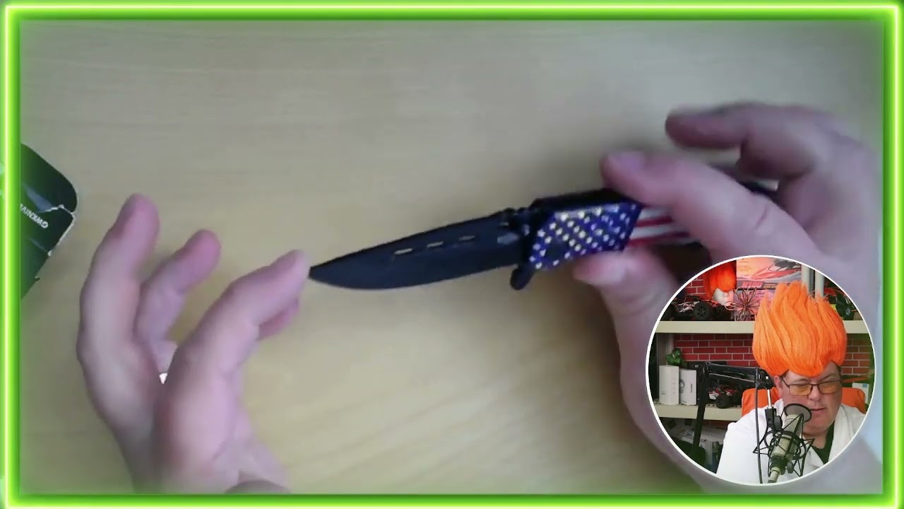 USA flag Spring Assisted Knife - Pocket Folding Knife - Military Style - Boy Scouts Knife