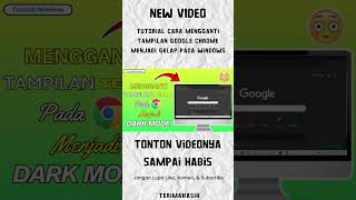 Tutorial Cara Mengganti Tampilan Google Chrome Menjadi Gelap Pada Windows #shorts #chrome #darkmode