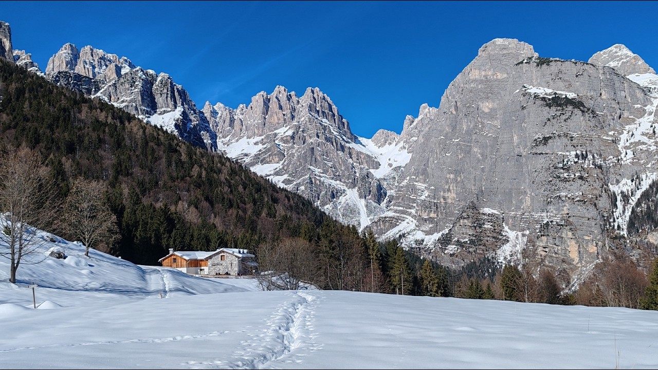 Rifugio malga Andalo in inverno
