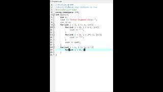 Diamond Star Pattern in C++ | Problem #8  | #cpp #shorts