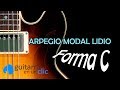 Arpegio modal lidio para guitarra forma de C CAGED. A3C01c