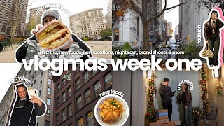 48 hours in NYC, brand events, video shoots, friendsmas movie nights + MORE *ੈ🎄✩‧₊ vlogmas week one