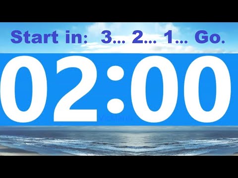 2 Minute Countdown Timer -Beep & Time Remaining at Each Minute * NO ADS DURING TIMER -No Music