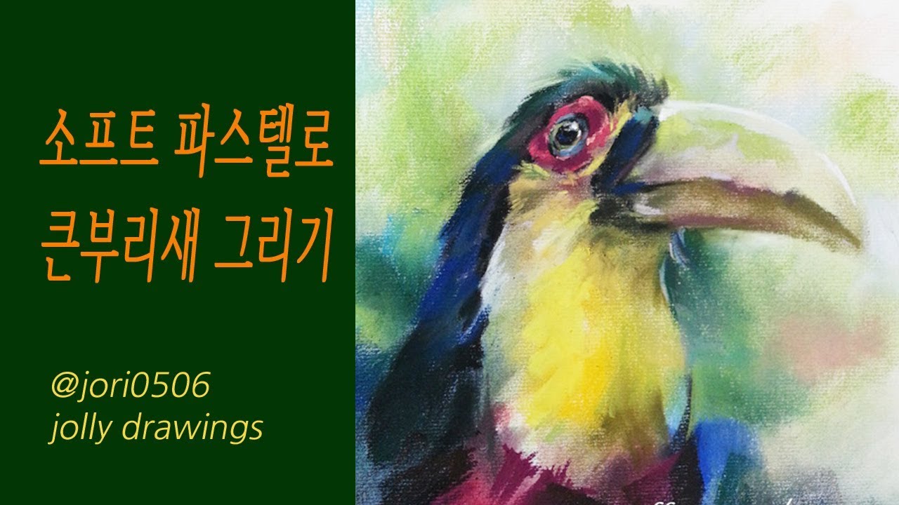 파스텔화 / 파스텔로 큰부리새 그리기 pastel drawings / how to draw pastels /jori0506