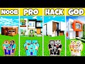 Minecraft: Family Beauty Casual House Build Challenge - Noob vs Pro vs Hacker vs God