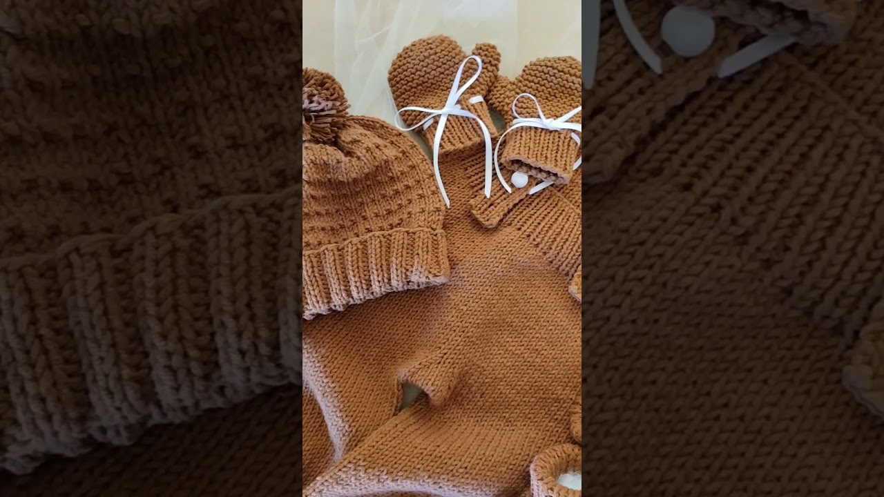 Jardineira gorro luvas botas bebê 🥰🧶