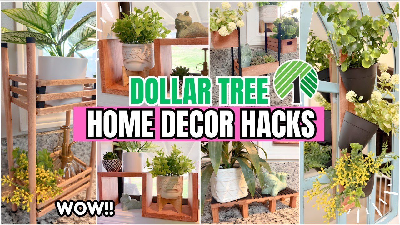 Dollar Tree Decor Hacks You NEED to Try 🌿 Easy DIY Tabletop Plant Stands & Planters