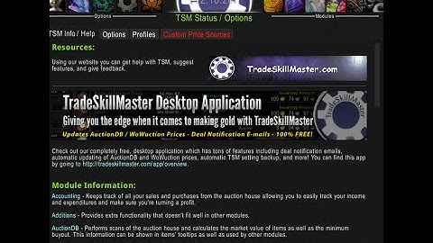 How To Setup Tradeskillmaster 2 (Initial Setup) Part 1