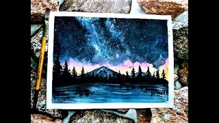 galaxy painting milky easy way step
