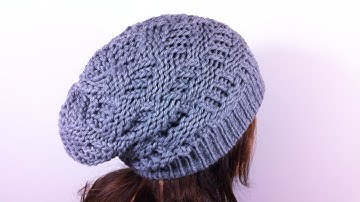How to Loom Knit a Basket Weave Slouchy Beanie Hat (DIY Tutorial)