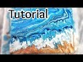 7] 🌊🏝 How to ACRYLIC POUR a BEACH with 2 DIRTY POURS - Ocean Waves in a Fluid Acrylic painting