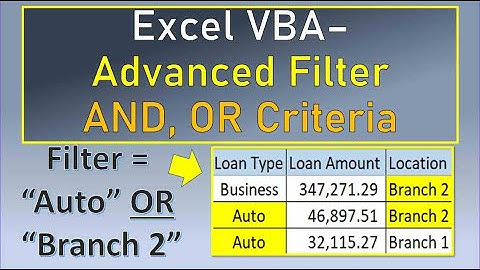 Excel VBA Advanced Filter with AND, OR Criteria