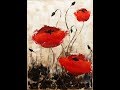 Impressionist Poppies Step by Step Acrylic Painting on Canvas for Beginners